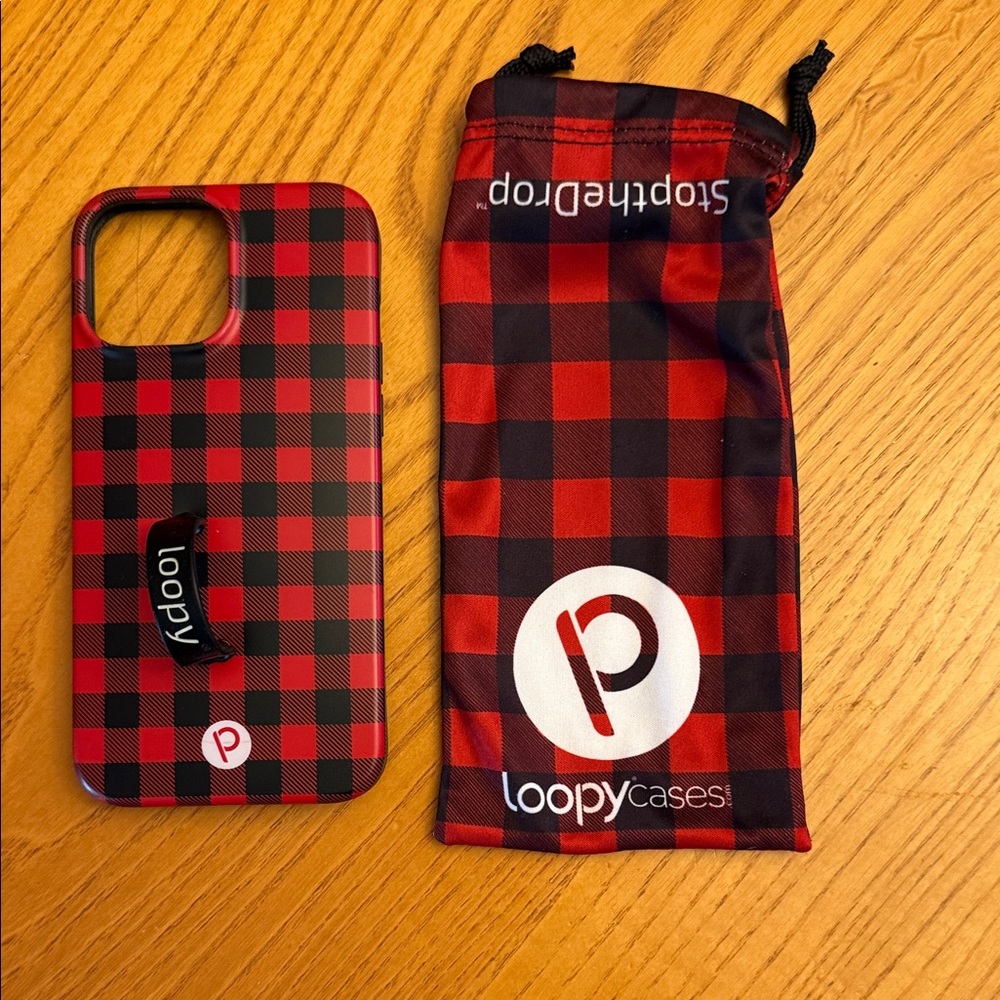 Loopy Red and Black Plaid Phone Case iPhone 13 Pro Max